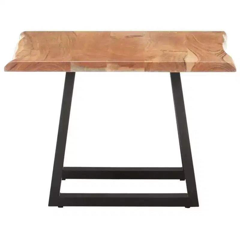 Table basse en bois d'acacia massif à bord irrégulier pour salon, finition naturelle