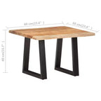 Table basse en bois d'acacia massif à bord irrégulier pour salon, finition naturelle