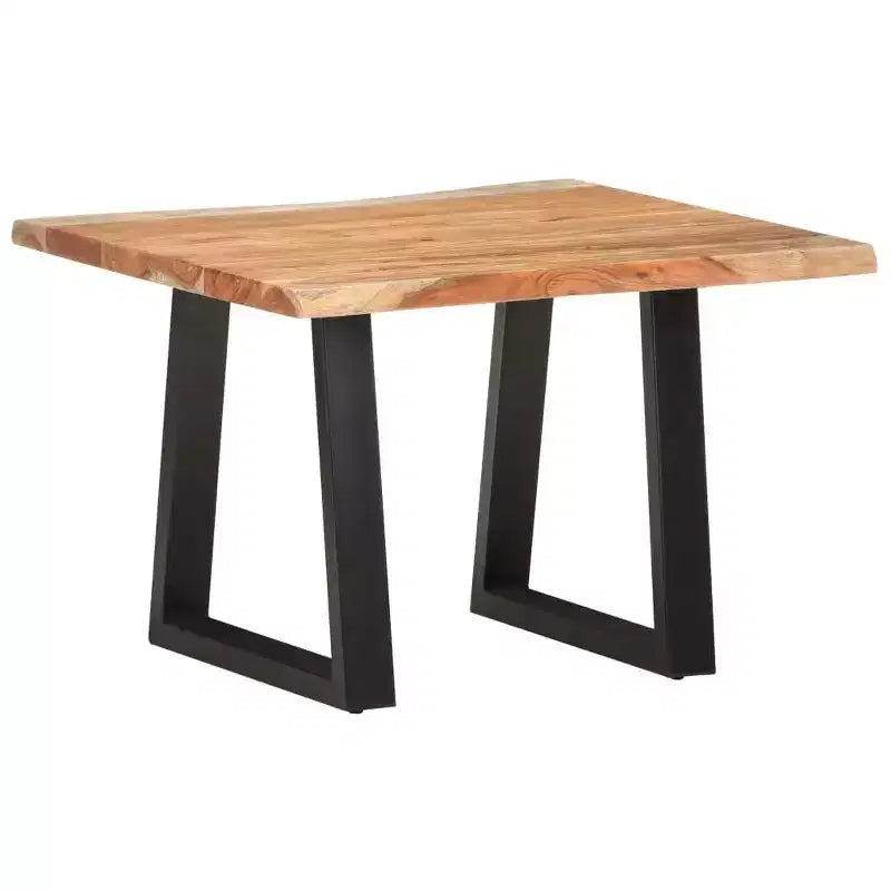 Table basse en bois d'acacia massif à bord irrégulier pour salon, finition naturelle
