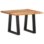 Table basse en bois d'acacia massif à bord irrégulier pour salon, finition naturelle