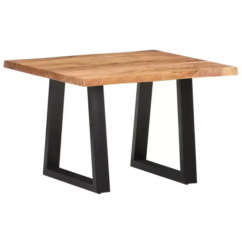 Table basse en bois d'acacia massif à bord irrégulier pour salon, finition naturelle