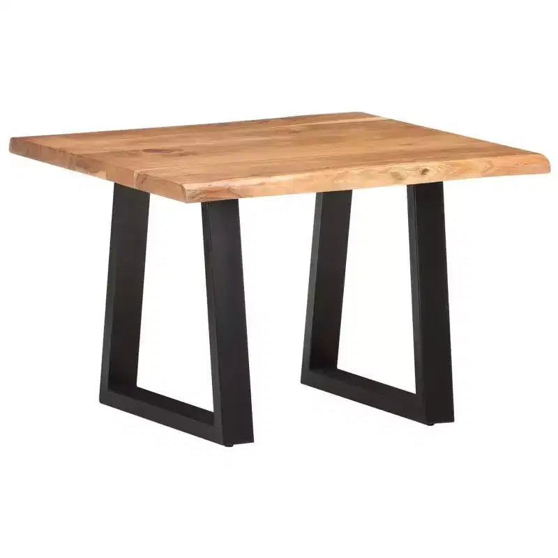 Table basse en bois d'acacia massif à bord irrégulier pour salon, finition naturelle