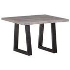Table basse en bois d'acacia massif à bord irrégulier pour salon, finition naturelle