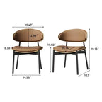 Chaises de salle à manger de ferme avec structure en métal, assise et dossier rembourrés, lot de 2