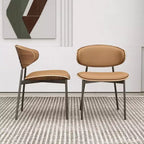 Chaises de salle à manger de ferme avec structure en métal, assise et dossier rembourrés, lot de 2