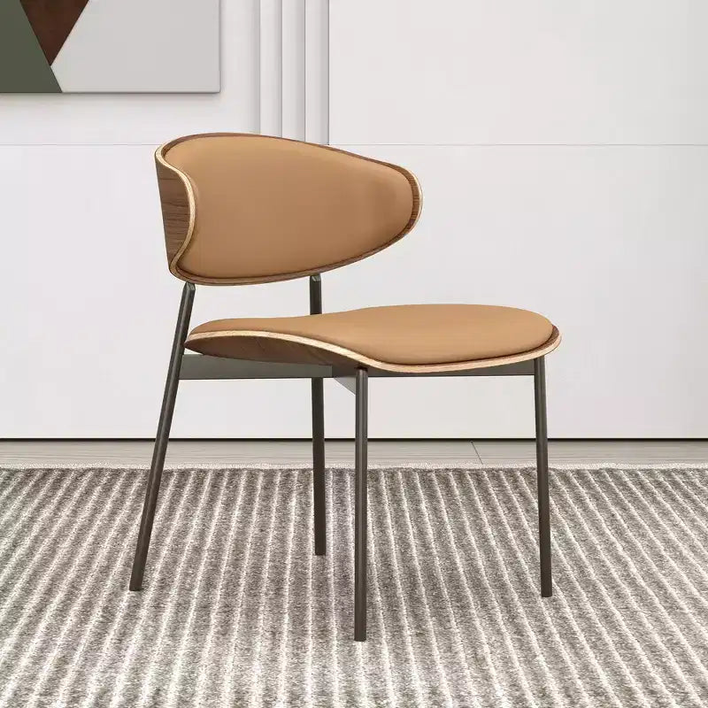 Chaises de salle à manger de ferme avec structure en métal, assise et dossier rembourrés, lot de 2