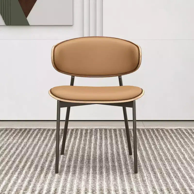 Chaises de salle à manger de ferme avec structure en métal, assise et dossier rembourrés, lot de 2