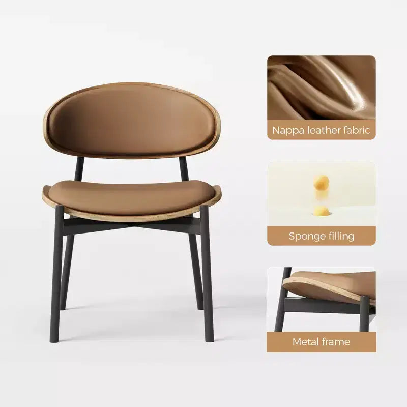 Chaises de salle à manger de ferme avec structure en métal, assise et dossier rembourrés, lot de 2
