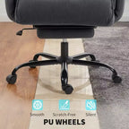 Chaise de bureau inclinable à dossier haut avec repose-pieds rétractable, coussin en mousse épais et hauteur réglable