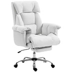 Chaise de bureau inclinable à dossier haut avec repose-pieds rétractable, coussin en mousse épais et hauteur réglable