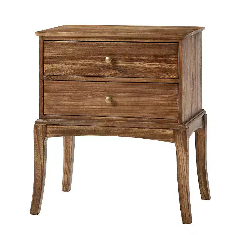 Renata Transitional Solid Wood End Table with Built-in Outlet