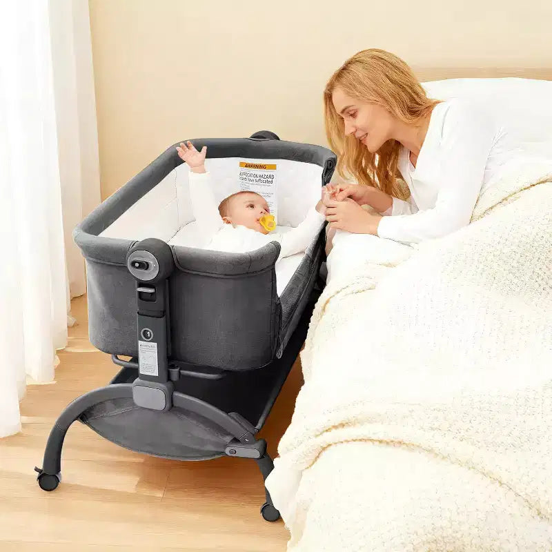 Lit cododo 3-en-1 avec moustiquaire, lit de voyage pour bébé et hauteur réglable