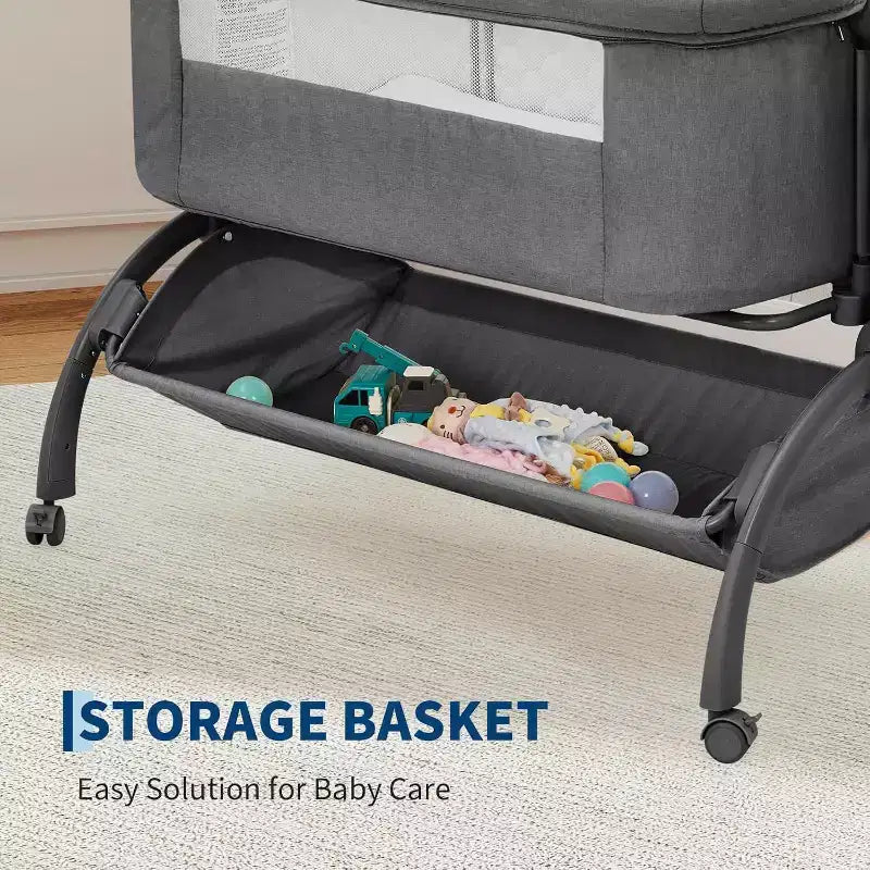 Lit cododo 3-en-1 avec moustiquaire, lit de voyage pour bébé et hauteur réglable