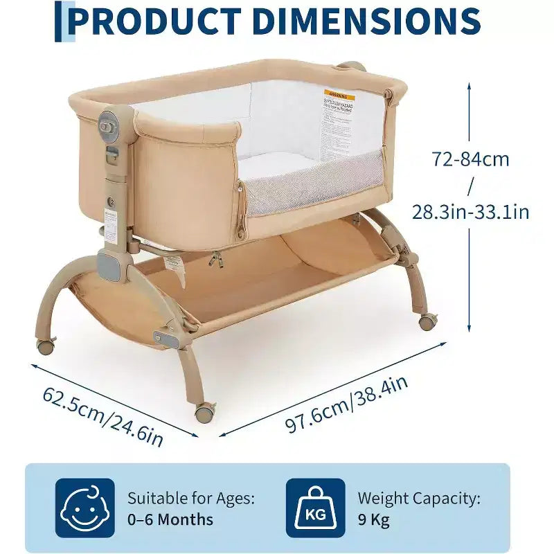 Lit cododo 3-en-1 avec moustiquaire, lit de voyage pour bébé et hauteur réglable