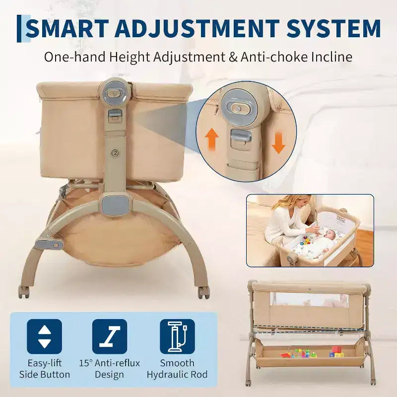 Lit cododo 3-en-1 avec moustiquaire, lit de voyage pour bébé et hauteur réglable