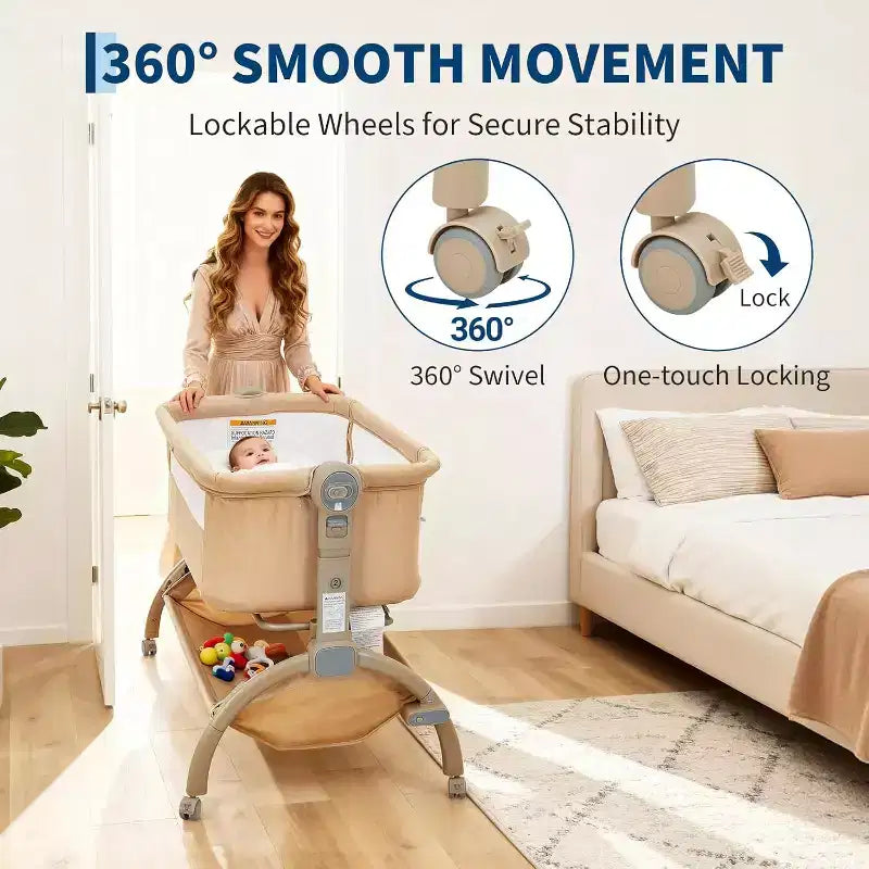 Lit cododo 3-en-1 avec moustiquaire, lit de voyage pour bébé et hauteur réglable