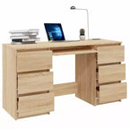 Bureau en Bois d'Ingénierie Blanc, Taille Moyenne, Bureau Durable pour la Maison