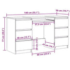 Bureau en Bois d'Ingénierie Blanc, Taille Moyenne, Bureau Durable pour la Maison