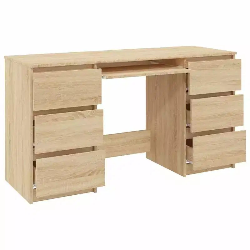 Bureau en Bois d'Ingénierie Blanc, Taille Moyenne, Bureau Durable pour la Maison