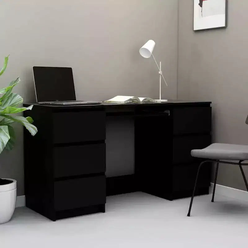 Bureau en Bois d'Ingénierie Blanc, Taille Moyenne, Bureau Durable pour la Maison