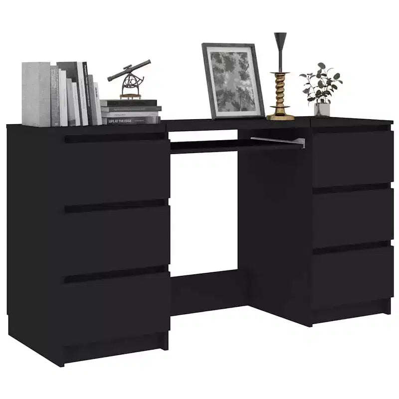 Bureau en Bois d'Ingénierie Blanc, Taille Moyenne, Bureau Durable pour la Maison