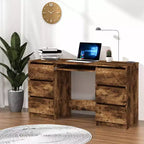 Bureau en Bois d'Ingénierie Blanc, Taille Moyenne, Bureau Durable pour la Maison