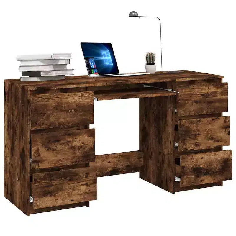 Bureau en Bois d'Ingénierie Blanc, Taille Moyenne, Bureau Durable pour la Maison