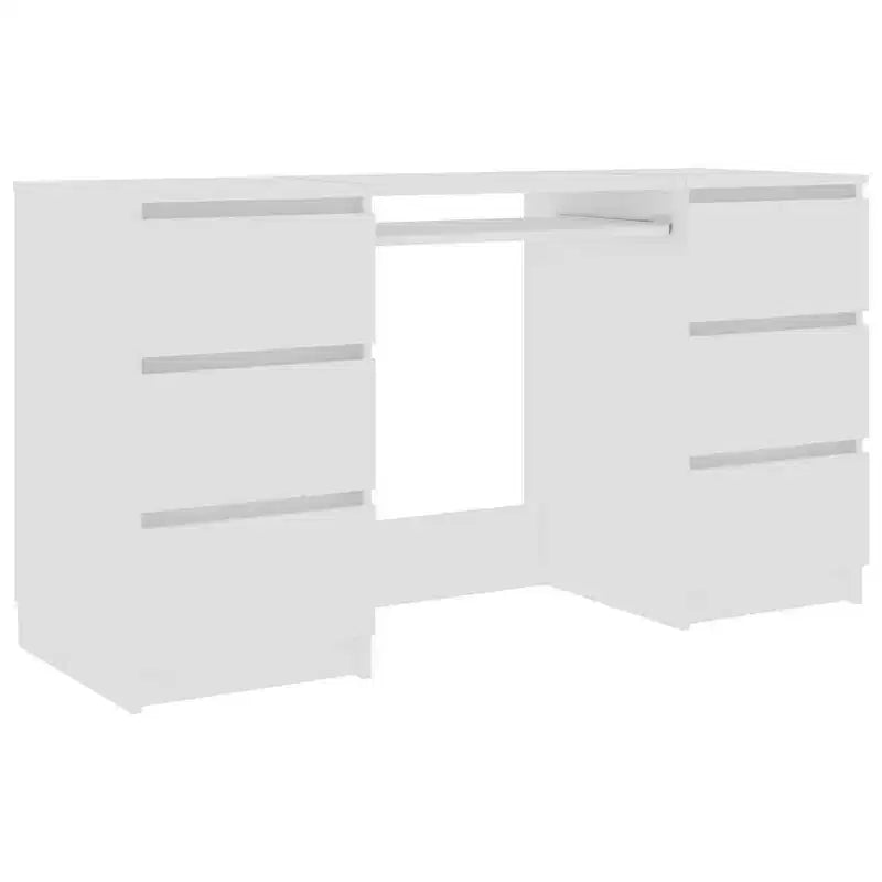 Bureau en Bois d'Ingénierie Blanc, Taille Moyenne, Bureau Durable pour la Maison