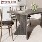 Table de salle à manger, Table de cuisine rectangulaire de 180 cm, Meuble de salle à manger avec cadre robuste, Plateau de table long et épais, Table de dîner