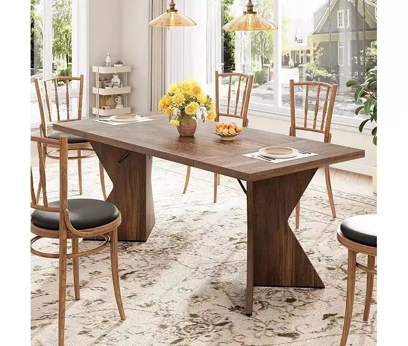 Dining Room Table , 70.9 in Rectangular Kitchen Table Dining Room Furniture with Sturdy Frame, Thickened Long Tabledesk and Dinner Desk
