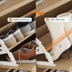 Meuble à chaussures moderne à 3 portes basculantes avec design cannelé. Étagères réglables dans un organiseur autoportant étroit pour l'entrée ou le couloir.