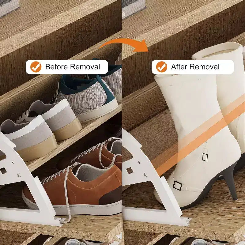 Meuble à chaussures moderne à 3 portes basculantes avec design cannelé. Étagères réglables dans un organiseur autoportant étroit pour l'entrée ou le couloir.