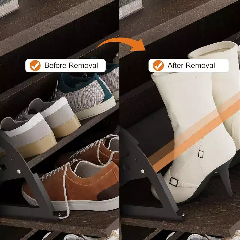 Meuble à chaussures moderne à 3 portes basculantes avec design cannelé. Étagères réglables dans un organiseur autoportant étroit pour l'entrée ou le couloir.
