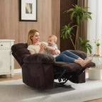 Fauteuil inclinable manuel gris, canapé ergonomique rembourré en tissu avec pochette latérale et cadre en acier pour le salon