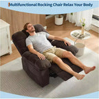 Fauteuil inclinable manuel gris, canapé ergonomique rembourré en tissu avec pochette latérale et cadre en acier pour le salon