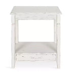 Table d'appoint rectangulaire en bois avec tiroir coulissant et étagère centrale, style ferme blanc, 13,5x22x27,75"