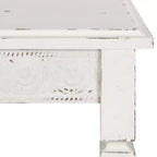 Table d'appoint rectangulaire en bois avec tiroir coulissant et étagère centrale, style ferme blanc, 13,5x22x27,75"