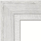 Miroir mural rustique en bois biseauté blanc délavé pour salle de bain, 20,5x24,5 pouces, montage vertical ou horizontal