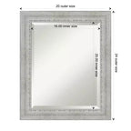 Miroir mural rustique en bois biseauté blanc délavé pour salle de bain, 20,5x24,5 pouces, montage vertical ou horizontal