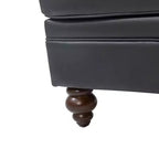Ottoman en cuir véritable contemporain de 67 cm de large pour salon