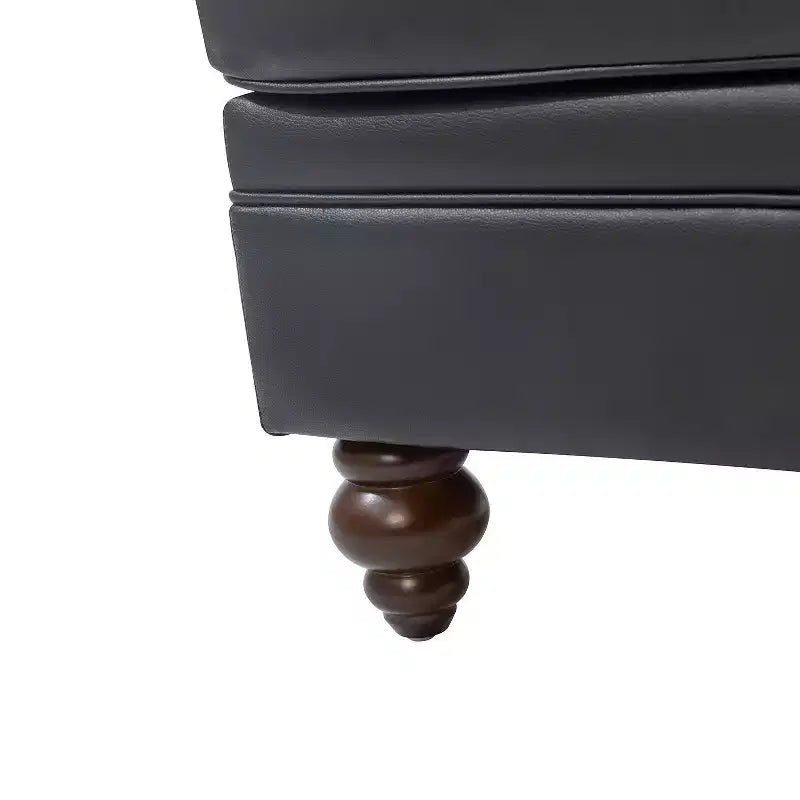 Ottoman en cuir véritable contemporain de 67 cm de large pour salon