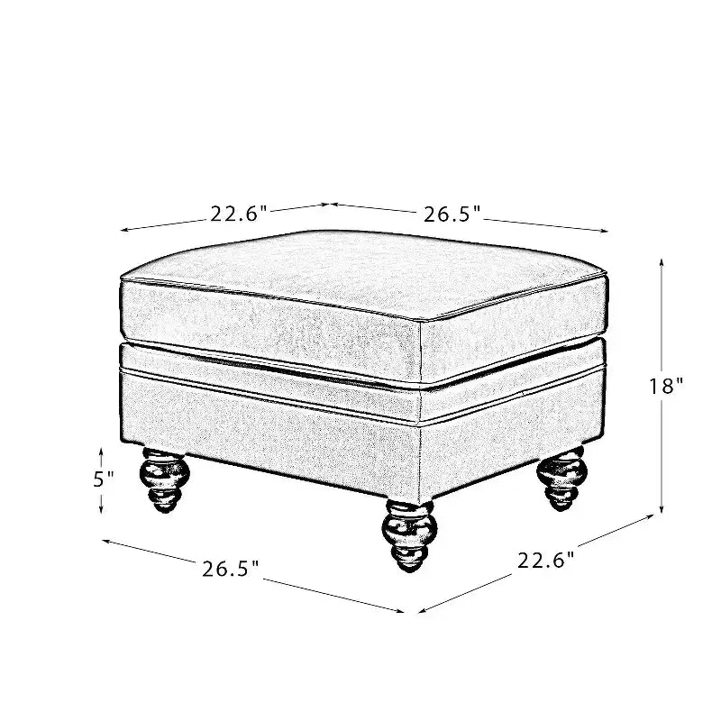 Ottoman en cuir véritable contemporain de 67 cm de large pour salon