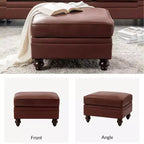 Ottoman en cuir véritable contemporain de 67 cm de large pour salon