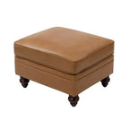 Ottoman en cuir véritable contemporain de 67 cm de large pour salon