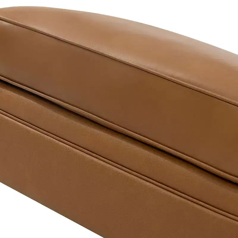 Ottoman en cuir véritable contemporain de 67 cm de large pour salon