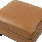 Ottoman en cuir véritable contemporain de 67 cm de large pour salon