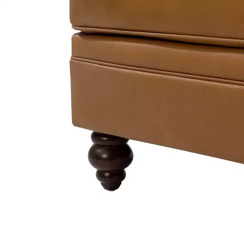 Ottoman en cuir véritable contemporain de 67 cm de large pour salon
