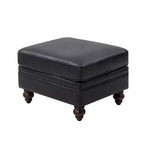 Ottoman en cuir véritable contemporain de 67 cm de large pour salon