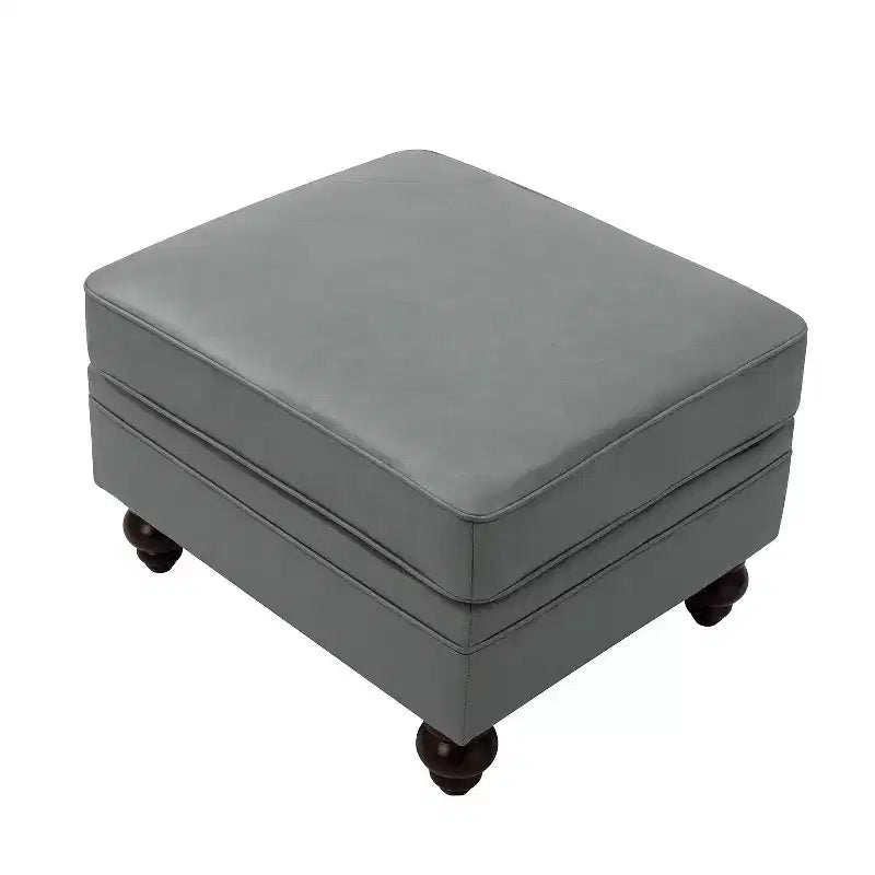Ottoman en cuir véritable contemporain de 67 cm de large pour salon