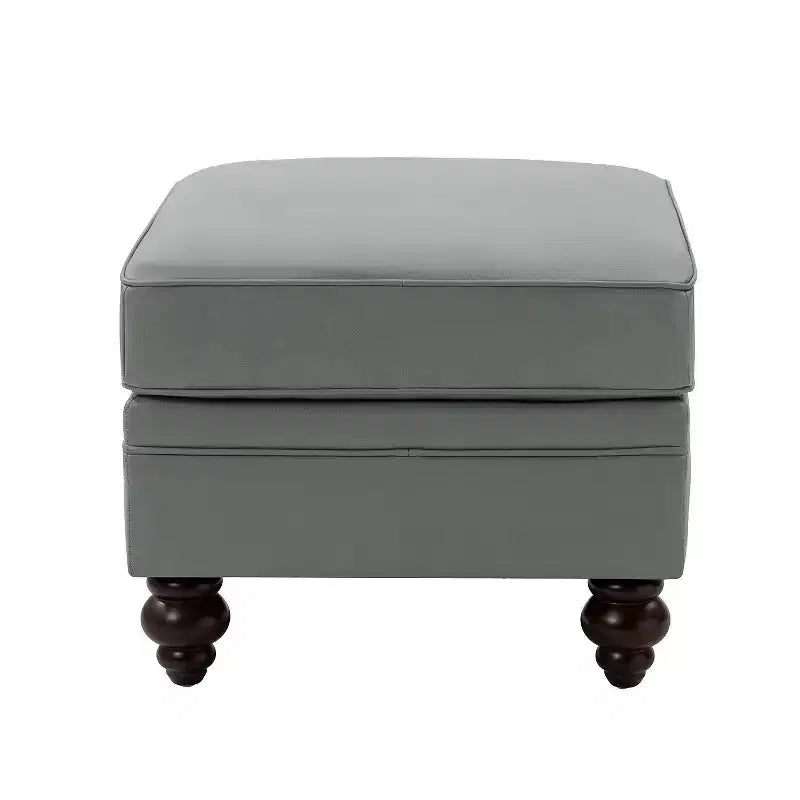 Ottoman en cuir véritable contemporain de 67 cm de large pour salon